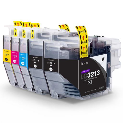 Compatible Brother 1 Black + 1 Set of 4 Multicolor LC3211/LC3213 Ink Cartridges