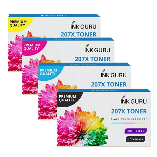 HP 207X Toner - Pack of 4 Value Multipack. High Capacity 207X Compatible Toner Cartridge