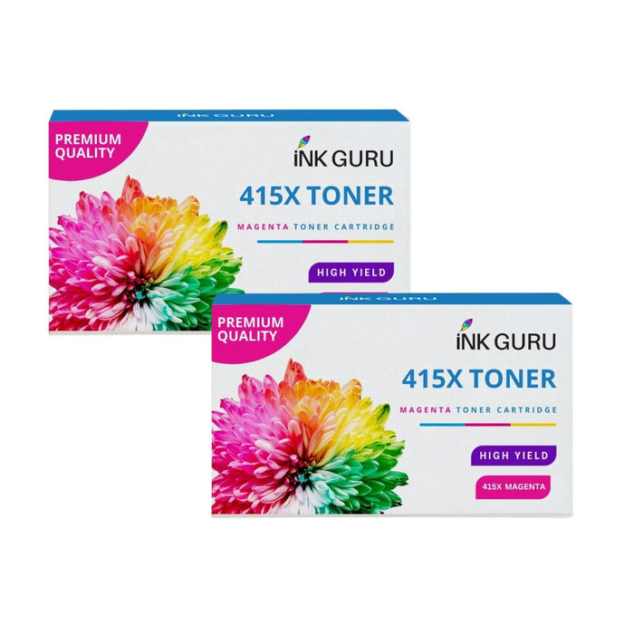 HP Colour LaserJet Enterprise M454 Series Magenta Toner - 2 Magenta Value Pack. High Capacity Compatible Toner Cartridges (415X)