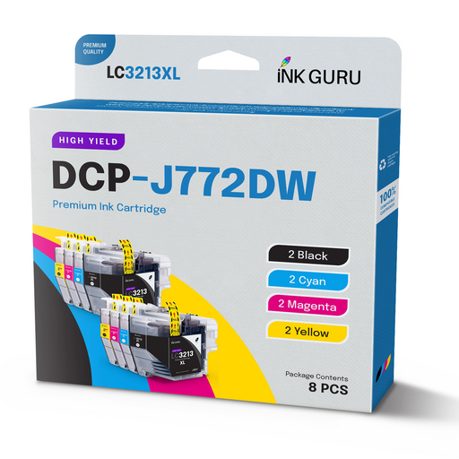 Compatible Brother 2 Sets of 4 DCP-J772DW Ink Cartridges (LC3211/LC3213)