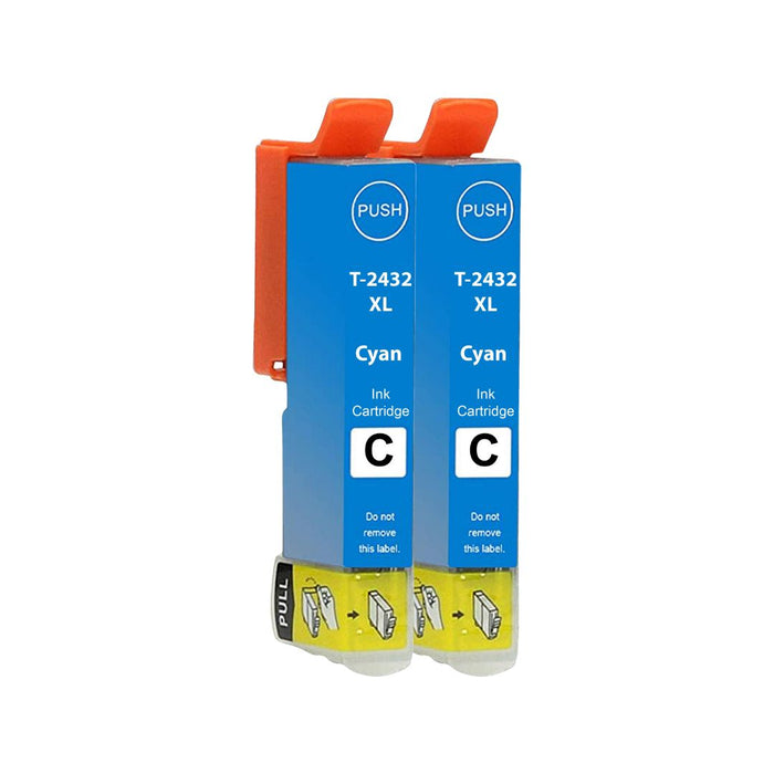 XP-750 Cyan - Ink Guru - 2 Pack - Epson High Capacity XP-750 T2432XL Compatible Ink Cartridges (24XL)