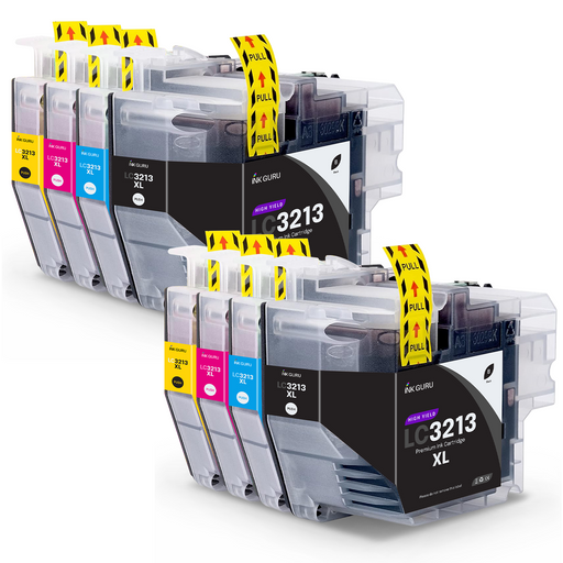 Compatible Brother 2 Sets of 4 Multicolor LC3211/LC3213 Ink Cartridges