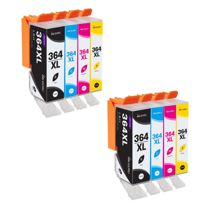 HP Photosmart C5370 Ink. Pack of 8 2 Pack Value Multipack. High Capacity 364XL Compatible Ink Cartridges