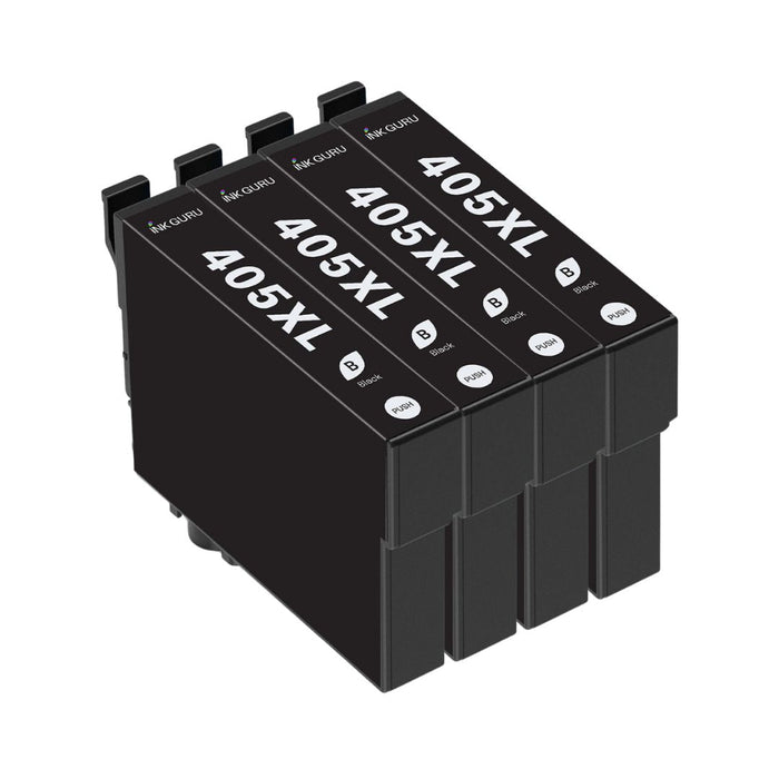 Epson Workforce Pro WF-3820DWF Black Ink - Pack of 4 Black Value Pack. High Capacity 405XL Compatible Ink Cartridge