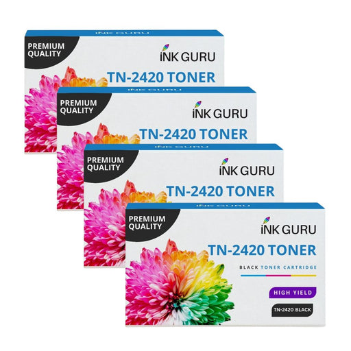 Brother TN-2420 Black Toner - 4 Black Value Pack. High Capacity Compatible Toner Cartridges (TN-2420)