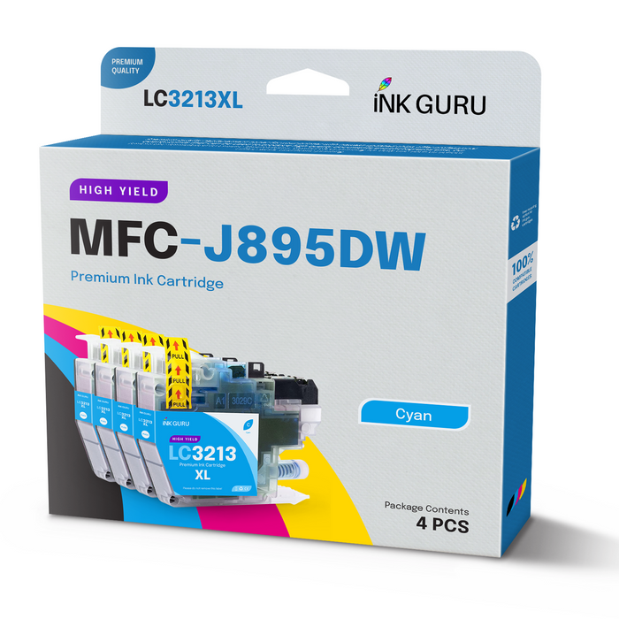 Compatible Brother Cyan MFC-J895DW Ink Cartridge (LC3211/LC3213)