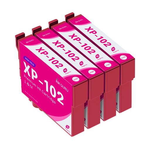 Epson XP-102 Ink - 4 Magenta Value Multipack. High Capacity 18XL Compatible Ink Cartridges