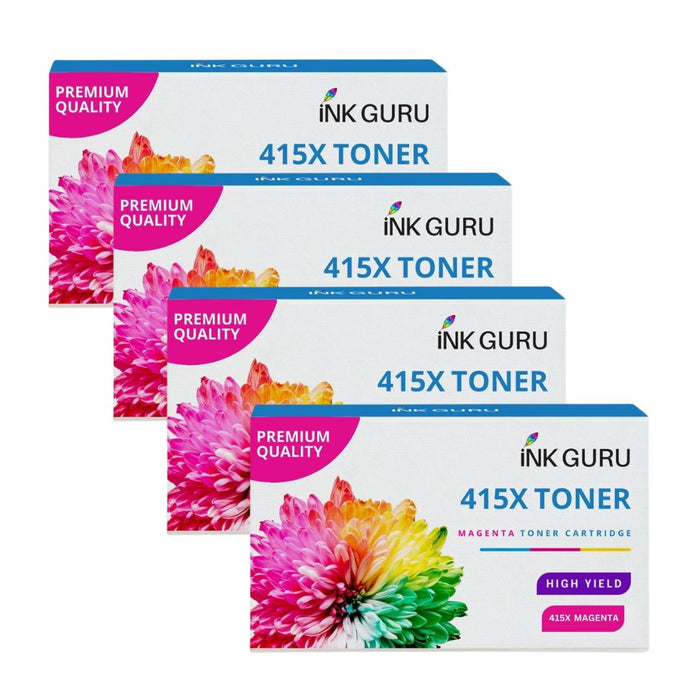HP Colour LaserJet Enterprise M479fdw Magenta Toner - 4 Magenta Value Pack. High Capacity Compatible Toner Cartridges (415X)