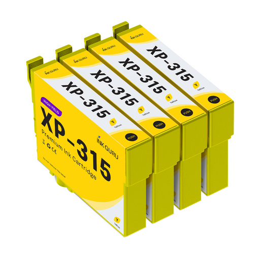Epson XP-315 Yellow Ink - 4 Yellow Value Pack. High Capacity T1814 Compatible Ink Cartridges
