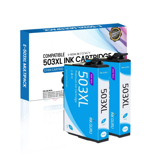 Epson WorkForce WF-2965DWF Cyan Ink - 2 Cyan Value Pack. High Capacity Compatible Ink Cartridges (503XL)