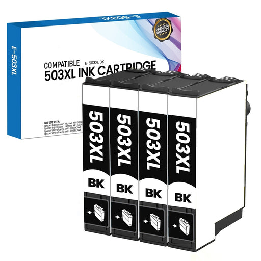 Compatible Epson XP-5200 Black Ink Cartridge (503XL) - Pack of 4