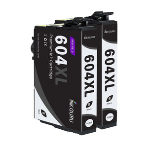 604XL Black - Ink Guru - 2 Pack - Epson High Capacity 604XL Compatible Ink Cartridges