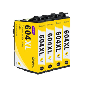 604XL Yellow - Ink Guru - 4 Pack - Epson High Capacity 604XL Compatible Ink Cartridges