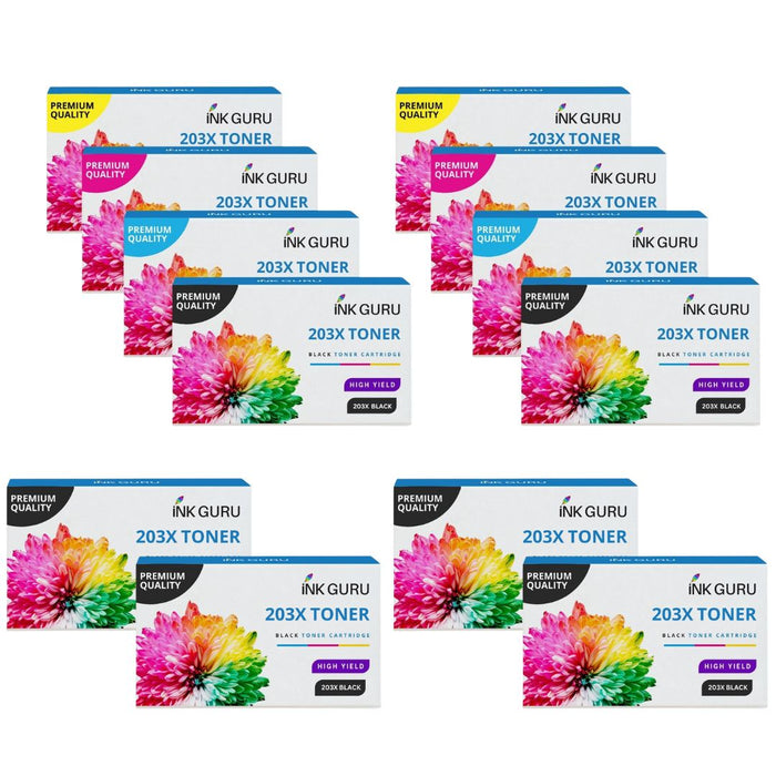 HP Colour LaserJet Pro MFP M281fdn Toner - Pack of 12 2 Pack 4 Black Value Multipack. High Capacity Compatible Toner Cartridges (203X)