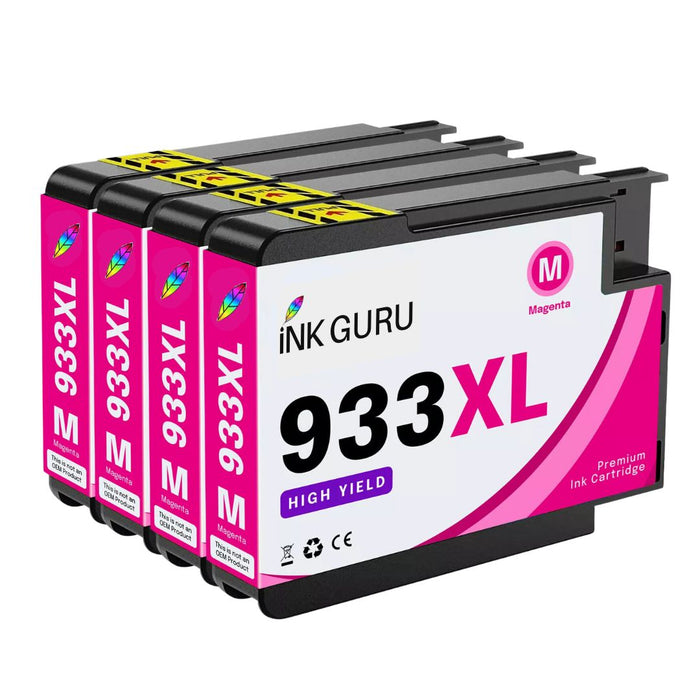 HP OfficeJet 6700 Magenta Ink - 4 Magenta Value Pack. High Capacity Compatible Ink Cartridges (932XL/933XL)