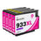HP OfficeJet 7110 Magenta Ink - 4 Magenta Value Pack. High Capacity Compatible Ink Cartridges (932XL/933XL)
