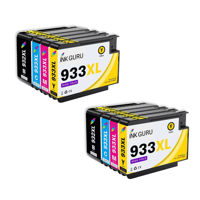 HP OfficeJet 6700 Ink - Pack of 8 Value Multipack. High Capacity Compatible Ink Cartridges (932XL/933XL)
