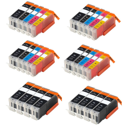 Canon PIXMA TS8051 Ink - Pack of 28 4 Sets of 5 8 Large Black Value Multipack. High Capacity Compatible Ink Cartridges (PGI-570/CLI-571)