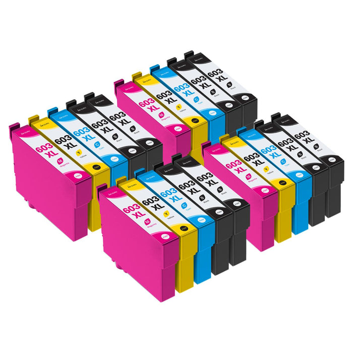 Epson XP-4100 Ink - Pack of 20 4 Packs 4  Black Value Multipack. High Capacity Compatible Ink Cartridges (603XL)