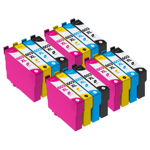 Epson Workforce WF-2830DWF Ink - Pack of 16 4 Pack Value Multipack. High Capacity 603XL Compatible Ink Cartridges