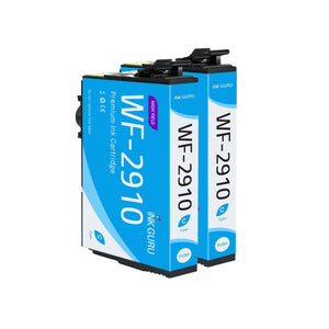 WF-2910DWF Cyan Ink - 2 pack of WF-2910DWF Ink - Compatible with Epson WF-2910DWF Printers