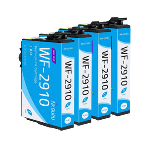 WF-2910DWF Cyan Ink - 4 pack of WF-2910DWF Ink - Compatible with Epson WF-2910DWF Printers
