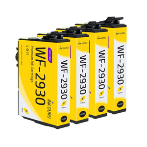 WF-2930 Yellow Ink - 4 Pack of WF-2930 Ink - Compatible with Epson WF-2930 Printers