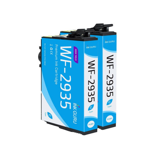 Epson WF-2935DWF Cyan Ink - Pack of 2 Cyan Value Multipack, High Capacity 604XL Compatible Ink Cartridges