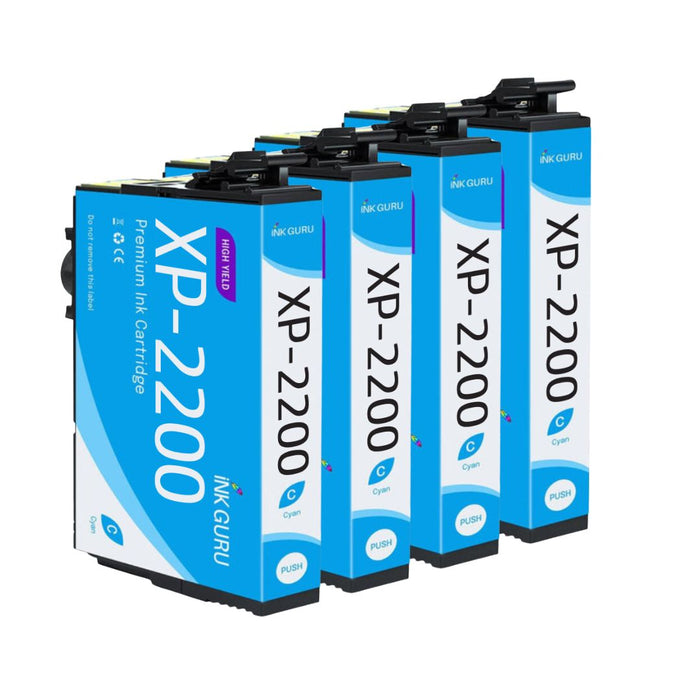 Epson XP-2200 Cyan Ink - Pack of 4 Cyan Value Multipack, High Capacity 604XL Compatible Ink Cartridges