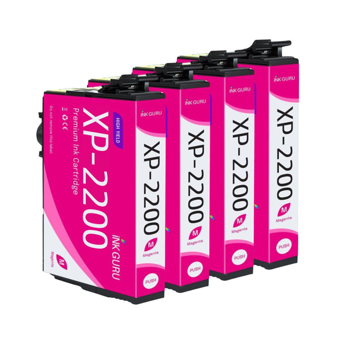 Epson XP-2200 Magenta Ink - Pack of 4 Magenta Value Multipack, High Capacity 604XL Compatible Ink Cartridges
