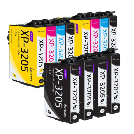 Epson XP-3205 Ink - Pack of 12 - 4 Blacks Value Pack, High Capacity 604XL Compatible Ink Cartridges