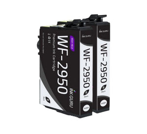 WF-2950 Black Ink - 2 Pack of WF-2950 Ink - Compatible with Epson WF-2950 Printers