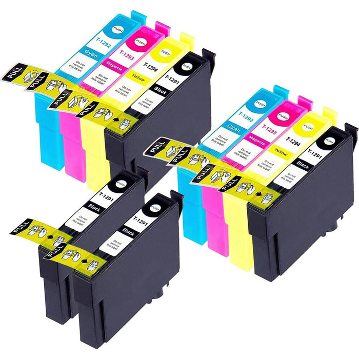 Compatible Epson 2 Sets + 2 Black SX438W Ink Cartridges (T1295)