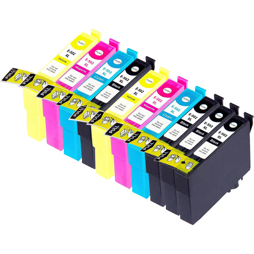 Epson WorkForce WF-2865DWF Ink - Pack of 10 2 Pack & 2 Black Value Multipack. High Capacity 502XL Compatible Ink Cartridge