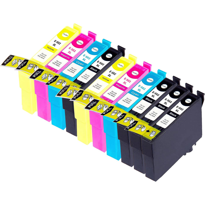 Epson WorkForce WF-2865DWF Ink - Pack of 10 2 Pack & 2 Black Value Multipack. High Capacity 502XL Compatible Ink Cartridge