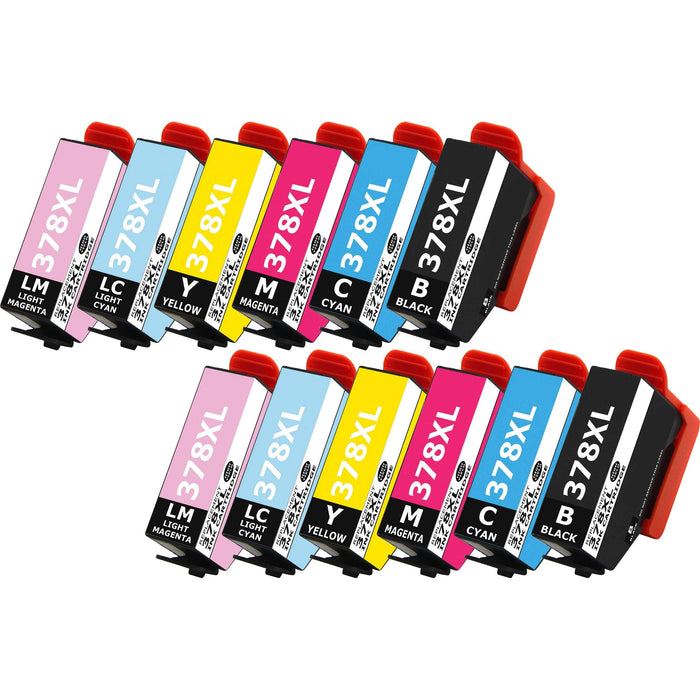 Epson XP-8000 Ink - Pack of 12 2 Pack Value Multipack. High Capacity 378XL Compatible Ink Cartridge