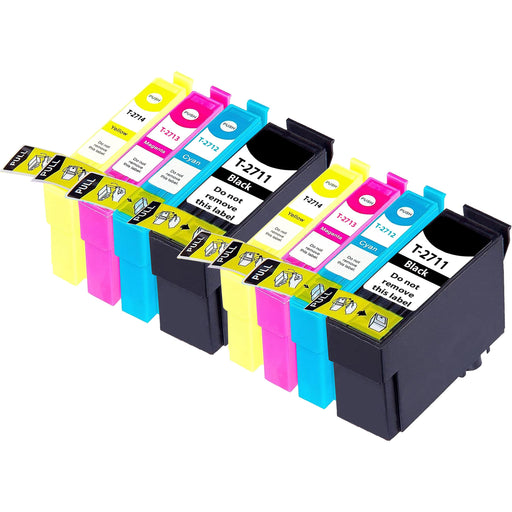 Compatible Epson 2 Sets of 4 WF-3620DWF Ink Cartridges (27XL)