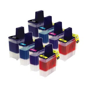 Compatible Brother LC900 - Black / Cyan / Magenta / Yellow - Pack of 8 - 2 Sets