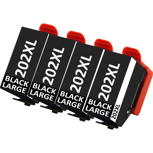Epson 202XL Large Black Ink - 4 Large Black Value Multipack. High Capacity 202XL Compatible Ink Cartridge