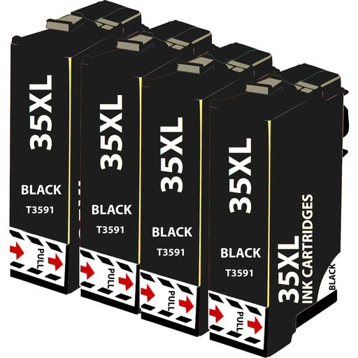 Compatible Epson WF4725 Black T3591 Ink Cartridges Pack of 4