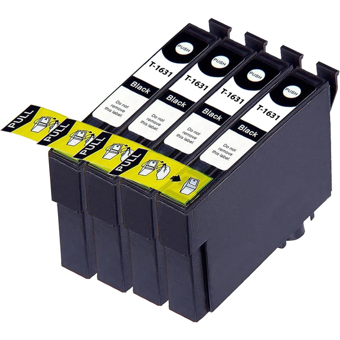 Compatible Epson 16XL Black Ink Cartridges Pack of 4