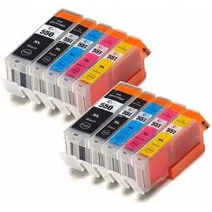 Canon MX725 Ink - 10 Pack 2 Packs of 5 Value Multipack High Capacity PGI-550XL / CLI-551XL Compatible Ink Cartridges