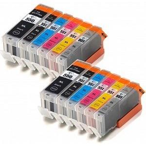 Compatible Canon 2 Sets of 6 MG6350 Ink cartridges (PGI-550 / CLI-551 XL)