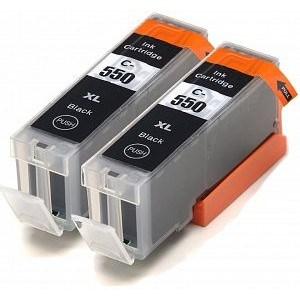 Canon MG6650 Black Ink - Pack of 2 Value Pack. High Capacity PGI-550XL Compatible Ink Cartridges