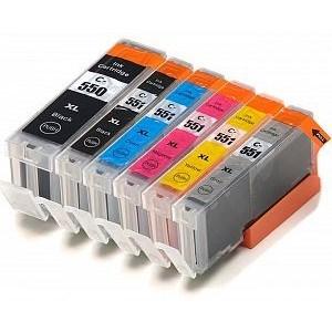 Canon MG7140 Ink - 6 Pack Value Multipack High Capacity PGI-550XL / CLI-551XL Compatible Ink Cartridges