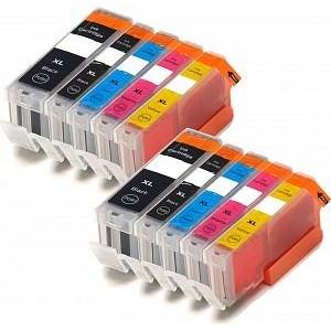 Canon MG6852 Ink - 10 Pack 2 Packs of 5 Value Multipack High Capacity PGI-570XL / CLI-571XL Compatible Ink Cartridges