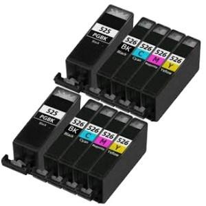 Compatible Canon 2 Sets of 5 MG5200 Ink cartridges (PGI-525 / CLI-526 XL)