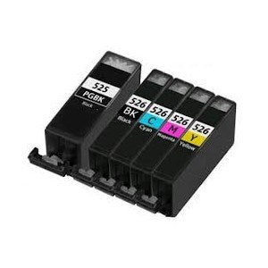 Compatible Canon PGI-525/CLI-526 - Black / Cyan / Magenta / Yellow / Black Large - Pack of 10 - 2 Sets