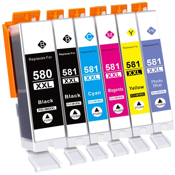 Canon PGI-580XL / CLI-581XL Ink - 6 Pack Value Multipack High Capacity PGI-580XL / CLI-581XL Compatible Ink Cartridges
