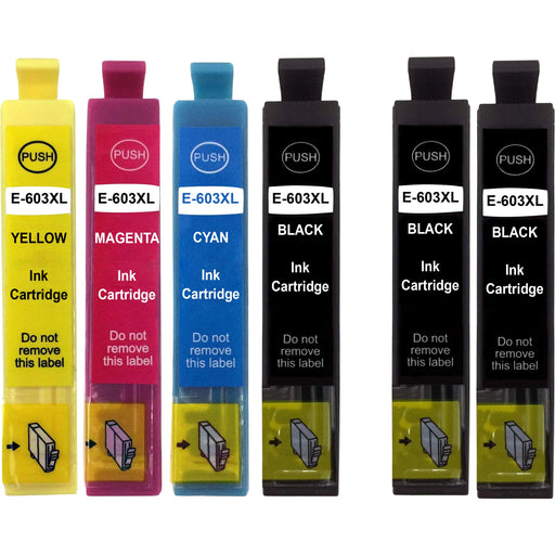 Compatible Epson XP-2105 Multipack High Capacity Ink Cartridges - Pack of 6 - 1 Set & 2 Black